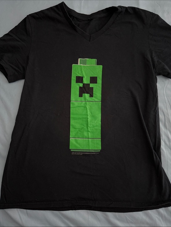 Lego Tops - Minecraft Black Short-Sleeve V-Neck Tee